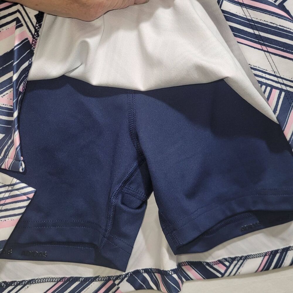 NWT Adidas Light Pink Navy Geometric Print Athletic Skirt DQ0495 Size L - Picture 6 of 13